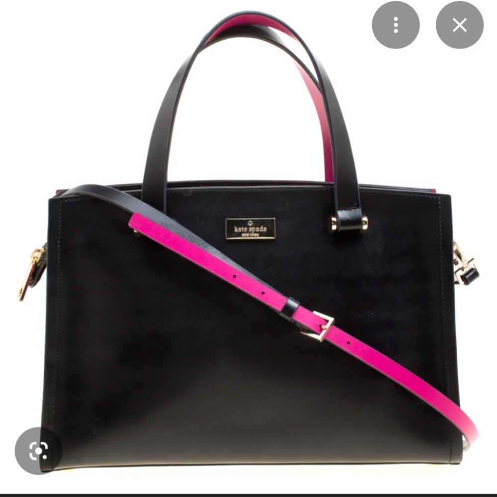Kate Spade Black Shoulder Bag with Pink Accents